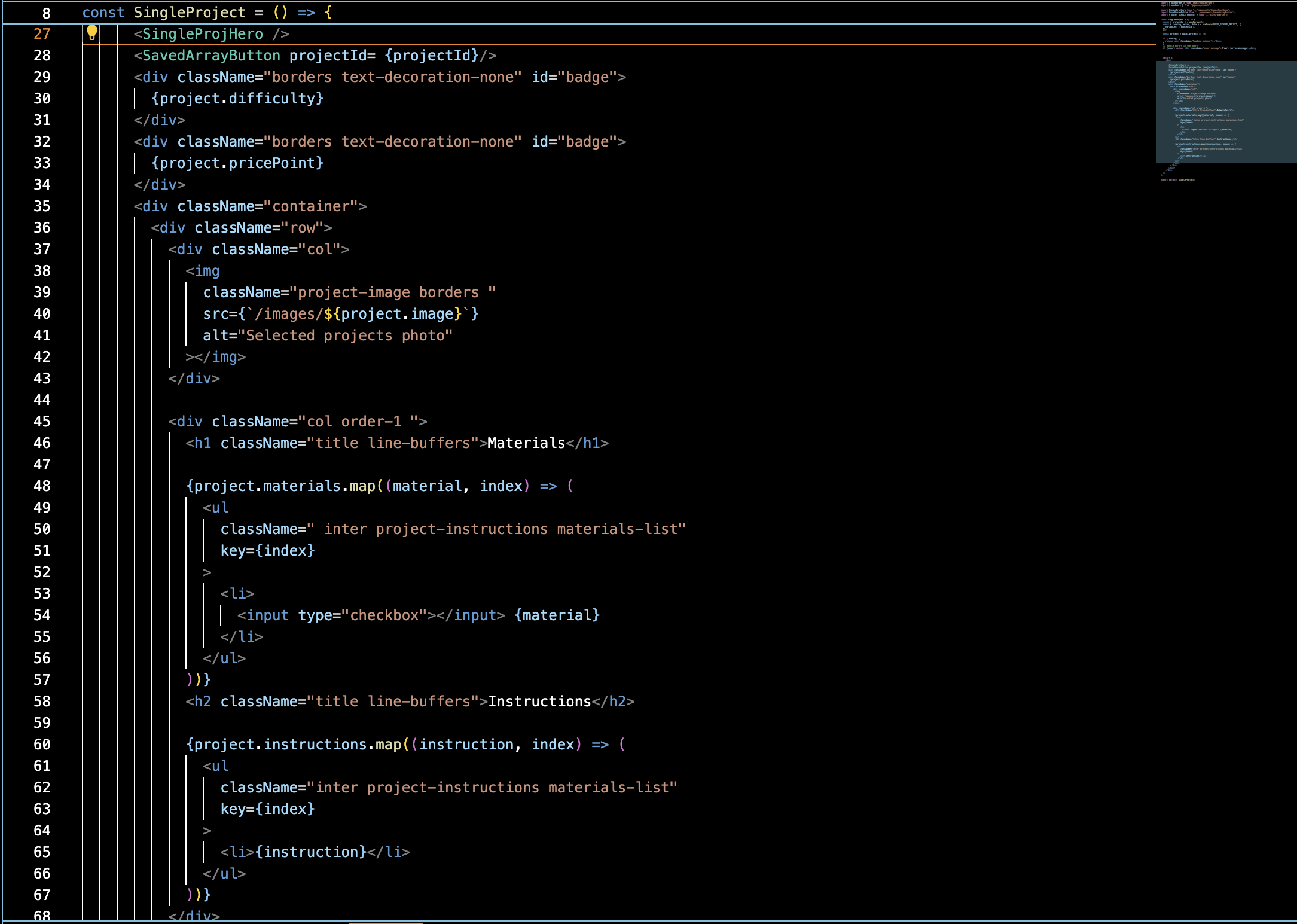 Image of code from craft corner
